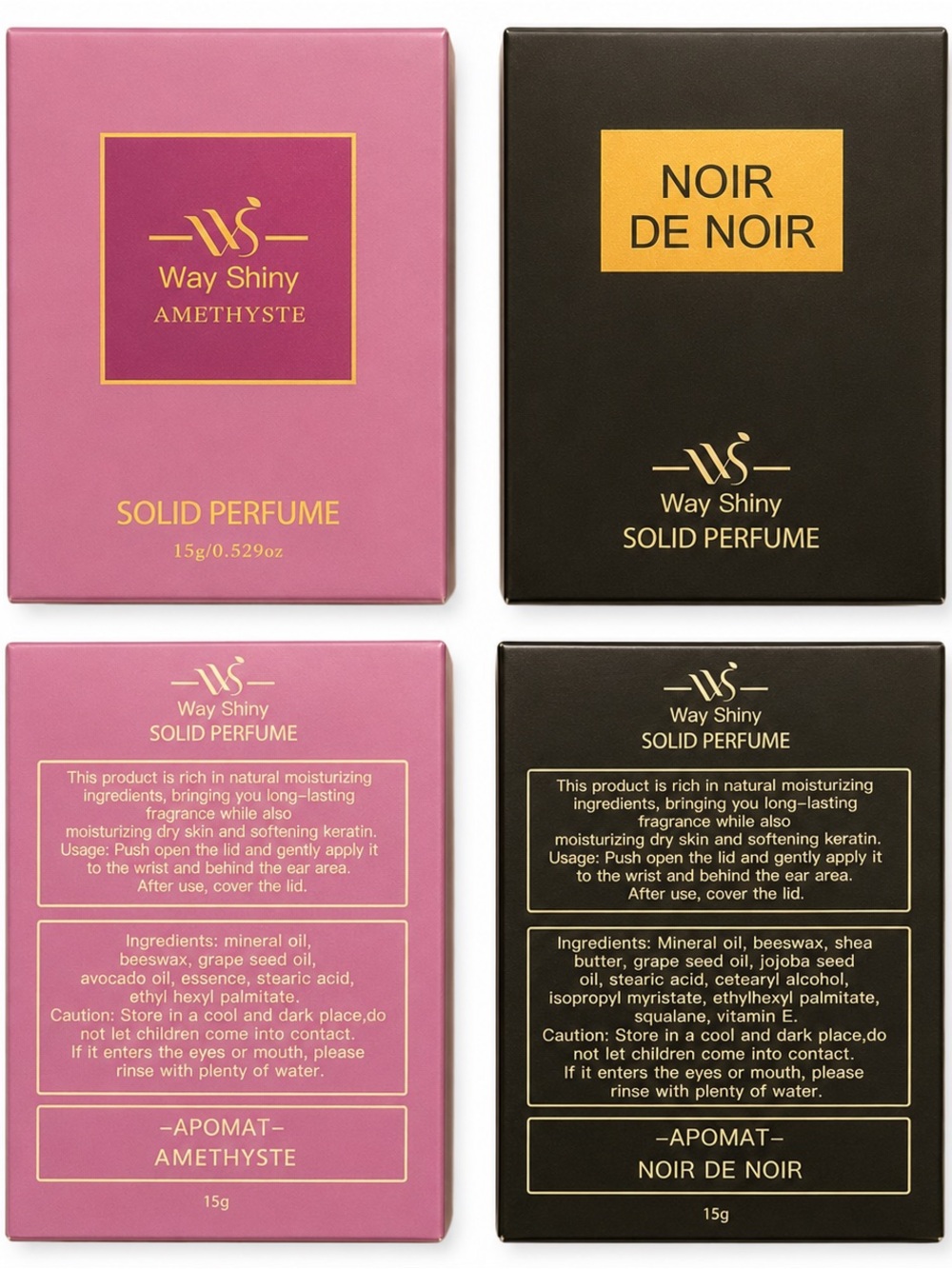 Solid Perfume Balm Bundle (Set of 2) 15g • New Sealed • Alcohol-Free